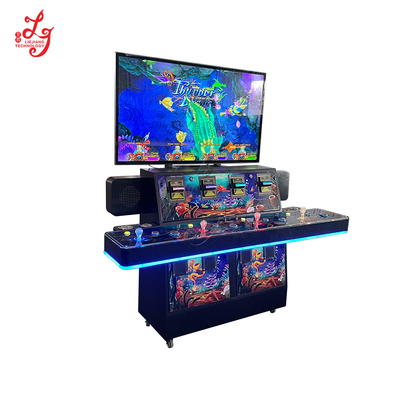 Skilled Stand Up Fish Hunter 4 Player Fish Tables Cabinet With 55 Inch HD LG Monitor 4 Seats Fish Game Machines